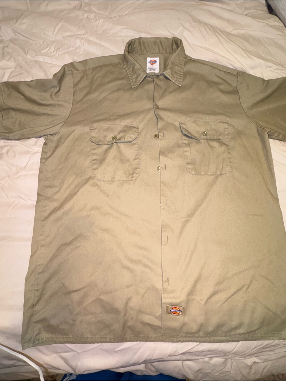 Dickies Men’s Short Sleeve Button-Down Shirt - Khaki Green
